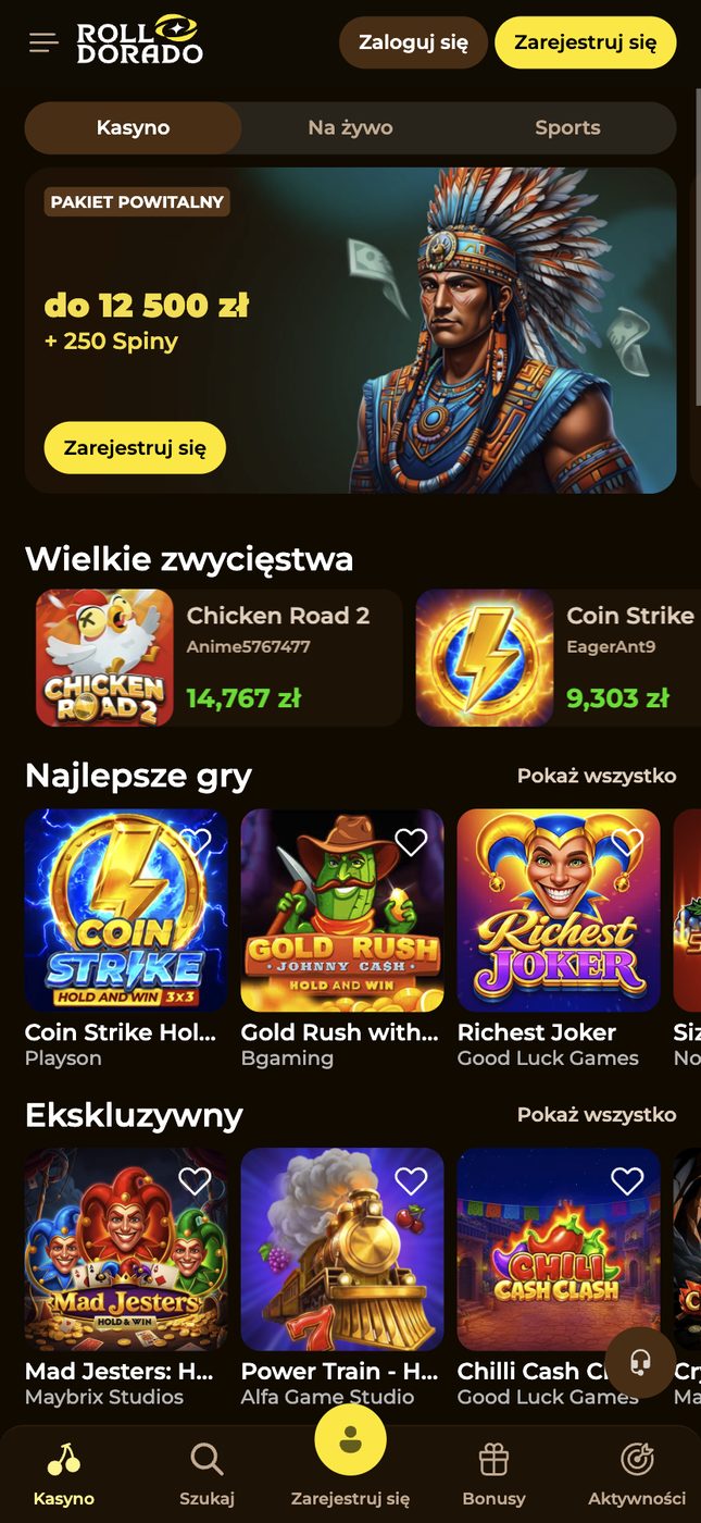RollDorado — mobile lobby